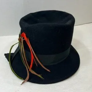 Maxine Hats | Accessories | Vtg Black Wool Feather Ribbon  display picture 3